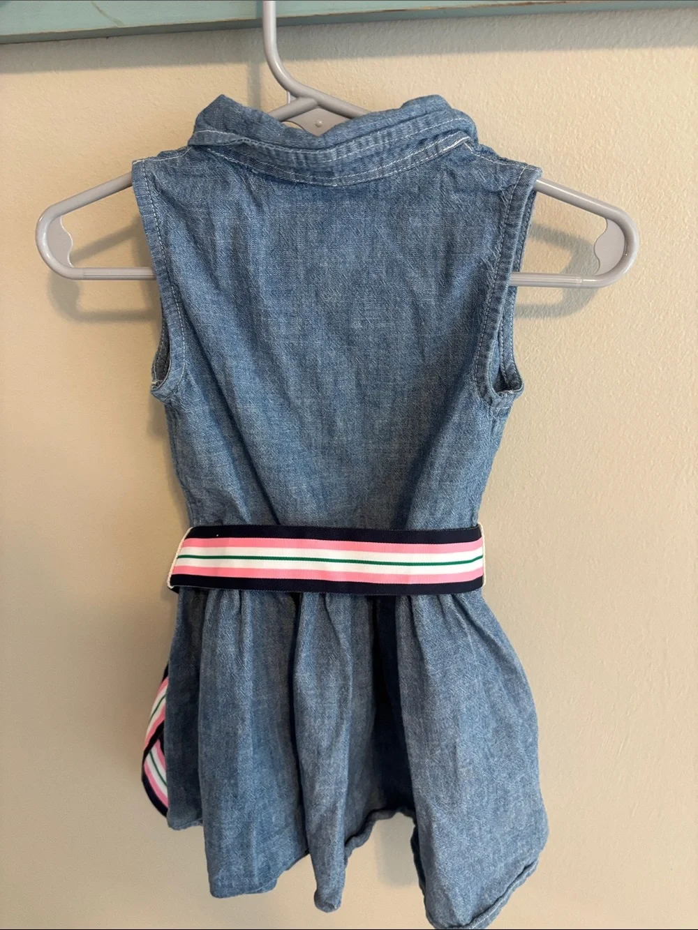 Ralph Lauren Baby Girls 18M Denim Chambray Shirt Dress Belted Bloomer 2Pc Set
